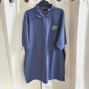 VTg NASCAR Brickyard 400 Mens Polo Shirt XL Blue 2002 Ribbed Deadstock Y2K 17597